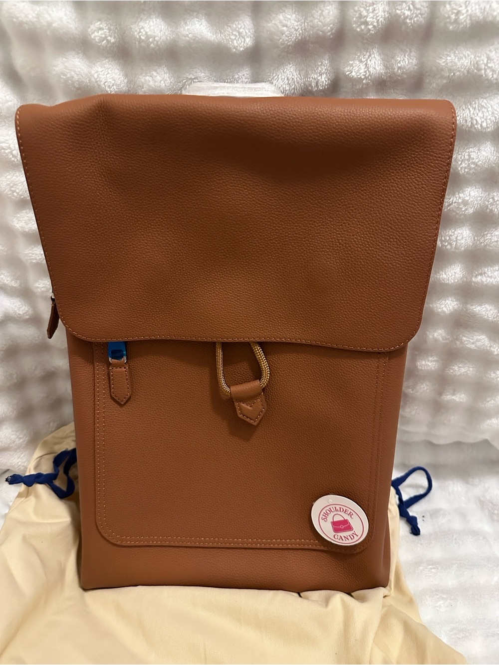 Men's unisex Tan Leather Backpack - Classic Carry